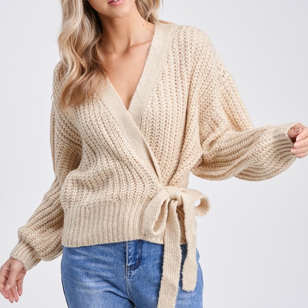 Chiara Wrap Tie Sweater
